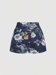 Women Denim Skirts - Medium Wash Blue 2 - View 2