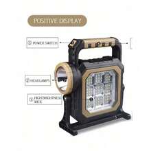 Lampara Led Solar portátil para acampar, reflector de luz trasera, múltiples modos de iluminación, recargable por USB, luz de trabajo de emergencia - Estrella - Ver 5