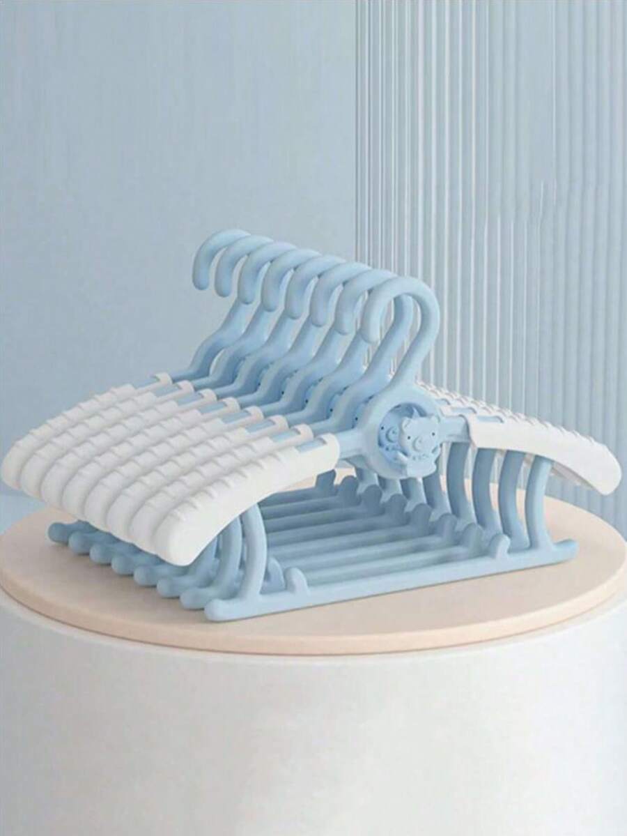 20 Adjustable Baby Clothes Hangers, Extendable Clothes Rack For Babies, Space-Saving Nursery Decor Hangers, Newborn Gift, Organizer, Small Present, Non-Slip Design, Cute Cartoon Designs, Suitable For Drying Baby Clothes - Multicolor - View 1