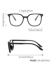 3 Pairs Y2K Style Plastic Geometric Frame Glasses, Women's, Suitable For School, Reading, Or Decorative Wear - Black Leopard Color - 3 Pairs - View 5