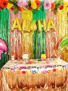 Bộ 2 tấm phông nền trang trí tiệc Hawaii kích thước 1m x 2m, rèm tua rua phong cách mùa hè rực rỡ, vải phông nền khung kim loại, màu xanh lá cây, vàng hồng, phông nền tua rua ánh kim, phông nền tua rua đính kim sa. Thích hợp cho trang trí tiệc sinh nhật, lễ tốt nghiệp, tiệc theo chủ đề, tiệc độc thân, Giáng sinh, tiệc bãi biển, tiệc lễ hội. - nhiều màu - Xem 5
