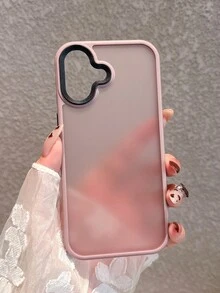 Minimalist Matte Pink Hard Case, Acrylic Material, Stepped Lens Design, 2.0mm Thickness, Lotus Root Pink Phone Case Suitable For IPhone 17 Pro Max/17 Pro/17/16/16 Pro Max/16 Pro/15/15 Pro Max/15 Pro, Reinforced Protective Cover - Dusty Pink - View 6
