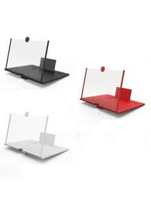 1pc 10" & 12" Pull-Out Ultra-Clear Screen Magnifier, ABS+Acrylic Material, Creative 3D Screen HD Phone Magnifier, Slouchy Bracket Magnifier; Phone Desktop Screen Magnifier Stretching Phone Stand, Magnification: Approx. 3-4X, Functions: Magnify, Eye Protection, Anti-Radiation, Stand - Multicolor - View 9