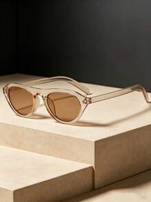 1pc Korean Fashion Cat Eye Rivet Chic Flattering Fashion Glasses - Multicolor - View 8