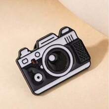 Men's Cartoon Anime Badge Brooch, Creative Camera Pin - Black - View 12