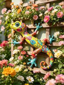 1 bức tượng tắc kè Alebrije Mexico 2D nhiều màu sắc bằng kim loại, đồ trang trí sân vườn phong cách Bohemian, tượng điêu khắc tắc kè nhiệt đới treo tường. Thích hợp cho phòng khách, sân thượng, sân trong, ban công, nhà nghỉ, cửa hàng hoa, cửa hàng làm vườn và những nơi khác. Có thể dùng để trang trí nhà cửa, trang trí sân vườn, trang trí tường nghệ thuật, quà tân gia, quà khai trương và quà tặng cho những người yêu thích tắc kè may mắn. - tắc kè - Xem 6