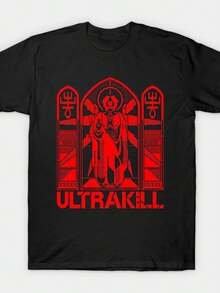Camiseta roja Ultrakill de algodón con estampado - Negro - Ver 6