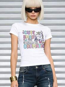 Camiseta de algodón de manga corta con cuello redondo, ajustada y suave, para mujer, tops para salir, vintage, generación Z, tops, curvas, ropa Y2K, algodón, Italia, Grecia, tops para damas, tops bonitos, camisetas gráficas, conjuntos de primavera, estilo callejero americano, casual deportivo, estilo unisex, estilo casual urbano, casual, jersey, camisetas holgadas, ropa urbana retro, estilo de los 90, estilo de los 2000, subcultura, estilo europeo, tops negros, tops blancos, conjuntos de fiesta de los 90. Negro - Blanco - Ver 10