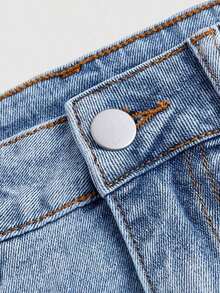 Women Denim Skirts - 卡其色 - 查看 7