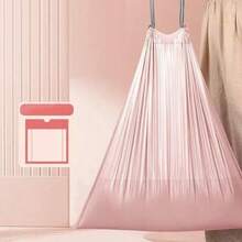 100PCS Drawstring Small Trash Bags 4 Gallon Thicken Drawstring Small Garbage Bags For Kitchen Bathroom Bedroom Home Office Trash-DCFVPP - Pink - View 5