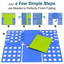 1 Pack Durable PP Clothes Folding Board, Silicone Clips, No Wrinkles, Saves 50% Drawer Space For Shirts, Sweaters, Pants & Towels - Multicolor - View 7