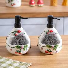 Chai đựng sữa dưỡng thể dạng bơm, làm bằng gốm dập nổi, vẽ tay, đa năng dùng cho phòng tắm, bàn trang điểm, bồn rửa nhà bếp, đồ dùng vệ sinh cá nhân. - A - Xem 4