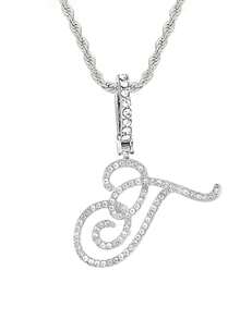 1pc Fashion Cursive Letter A-Z Necklace, Women Jewelry For Daily Wear - Romantic 26 Cursive Letter Necklace - View 34
