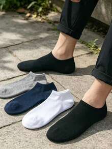 10 Pairs Basic Short Socks, Odor-Resistant Non-Slip Ankle Socks, Essential For Daily Commute, Spring/Summer - Multicolor - View 4