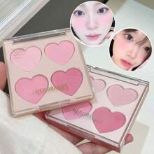 HERORANGE Rubor de 4 Colores Polvo Ultra Suave y Suave Tonos Nude de Baja Saturación Suave Ilumina Naturalmente las Mejillas Brillo sin Maquillaje Versátil para Uso Diario Citas Fiestas Maquillaje Diario Asequible - Multicolor - Ver 4