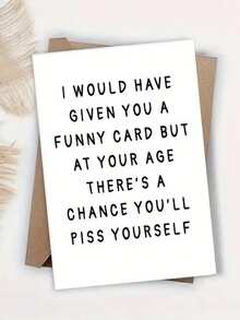 1 pieza "Quería darte una tarjeta interesante" Tarjeta de felicitación divertida, adecuada para enviar deseos de cumpleaños a familiares, pareja, amigos, colegas (con sobre) - quería darte una tarjeta - Ver 2