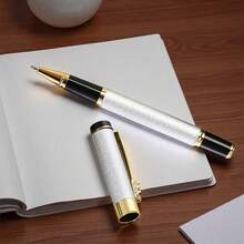 A Silver-Plated Ballpoint Pen With Matte Finish Metal Head / Reusable Type / 0.5 Mm / Smooth Writing / Luxury Business Signature Pen / Suitable For Office Administrators / A Unique Promotional Gift For Men And Women - Pen - View 6