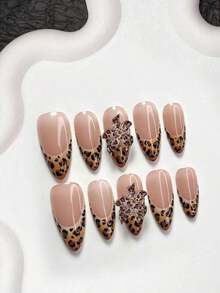 10pcs Handmade Black Floral Nail Art Set, French Press-On Nails, Medium Almond Shape Nail Stickers, Square Nails, Duck Mouth Nails, Black Nail Gel, Includes Tool Kit (1pc Jelly Sticker + 1pc Nail File), Suitable For Women And Girls, Party, Daily Nail Care Nail Supplies Handmade Press On Nails - 彩色 - 查看 6