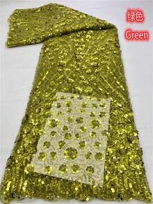 Tela de encaje floral 3D blanca y azul africana hecha a mano de alta calidad 2026, con bordado de lentejuelas, adecuada para fiestas y bodas, 5 yardas/1 pieza, rojo - A - Ver 2