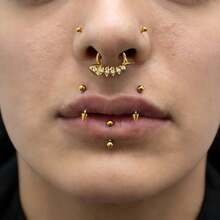 Khuyên mũi hình cá 16G có khớp nối - Đính đá Cubic Zirconia, chất liệu G23, unisex, phù hợp cho xỏ mũi, sụn tai, vành tai. - Bạc - Xem 2