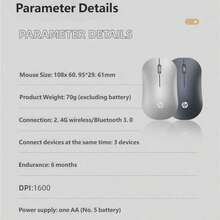 HP DM10 Wireless Bluetooth Mouse Dual Mode Portable Light and Thin Computer Mouse Business Office Mouse For PC Laptop Bluetooth Device Original HP Mouse - 查看 8