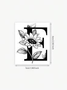 1pc Nature-Inspired Vine & Letter Temporary Tattoo, Niche Elegant Artistic One-Time Tattoo Sticker,Sketch Style - Black - View 13
