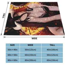Anime Overlord Albedo Blanket Unisex Blankets Soft Plush Fleece Throw Blankets For Couch Sofa Bedding Living Room - màu đen - Xem 2