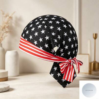 Quick-Dry Sports Cycling Cap American Flag Unisex Summer Running Hiking Headscarf Breathable Pirate Hat Outdoor Enthusiasts Camping Waterproof Headgear Sports Equipment VTZH