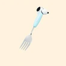 Cuchara de sopa, cuchara, tenedor, cuchara de arroz, tenedor de cena, tenedor de fruta, pulido espejo de acero inoxidable con mango de cerámica Snoopy genuino - Ver 13