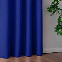 1 Piece Thermal Blackout Curtain 135x225 Cm, Total Light And UV Ray Blocking, Noise And Temperature Insulation, Ideal For Bedroom, Living Room Or TV Room - 亮藍色 - 查看 5