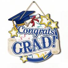 Placa decorativa de madera para graduación 2026, regalo para fiesta de graduación, adorno colgante de madera para universidad/escuela secundaria - Multicolor - Ver 6