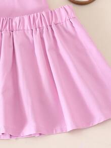 Bộ 2 món cho bé gái, kiểu dáng thanh lịch như cô gái nhà bên, áo khoác cardigan và chân váy màu hồng, nhẹ nhàng cho mùa hè. - Hồng - Xem 5