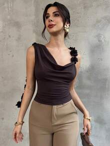 Nuevo estilo otoño/invierno para damas, sencillo, elegante, romántico y encantador.Adecuado para fiestas, bodas, reuniones, graduaciones - 07777 marrón - Ver 5
