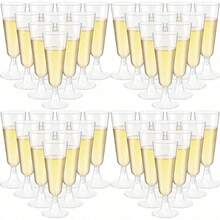 10/25/50 Pieces Reusable Clear Champagne Flutes, 150ml Plastic Cocktail Party Glasses For Parties, Weddings And Large Celebrations - View 13