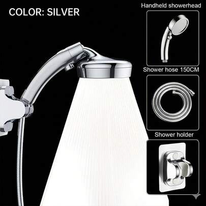  Tatukiko Handheld Shower Set: A 9 Cm Large Panel Showerhead, Pressure-Boosting Water-Saving Features, A 360° Adjustable Nozzle, A Convenient Stop Water Button, Perfect For Upgrading Your Bathroom
