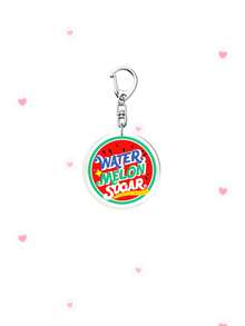 1/6pcs Watermelon Sugar Viva La Vida Acrylic Keychain, Cute Summer Fruit Charm Keyring For Women, Backpack Bag Accessory, Summer Accessory Novelty Fan Gift - Multicolor - View 15