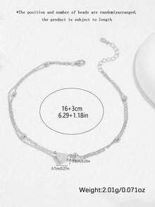 1 chiếc vòng tay hình trái tim 3D hai lớp bằng bạc sterling 925 thanh lịch, quà tặng trang sức cho Ngày Valentine, Ngày của Mẹ. - Vàng - Xem 4