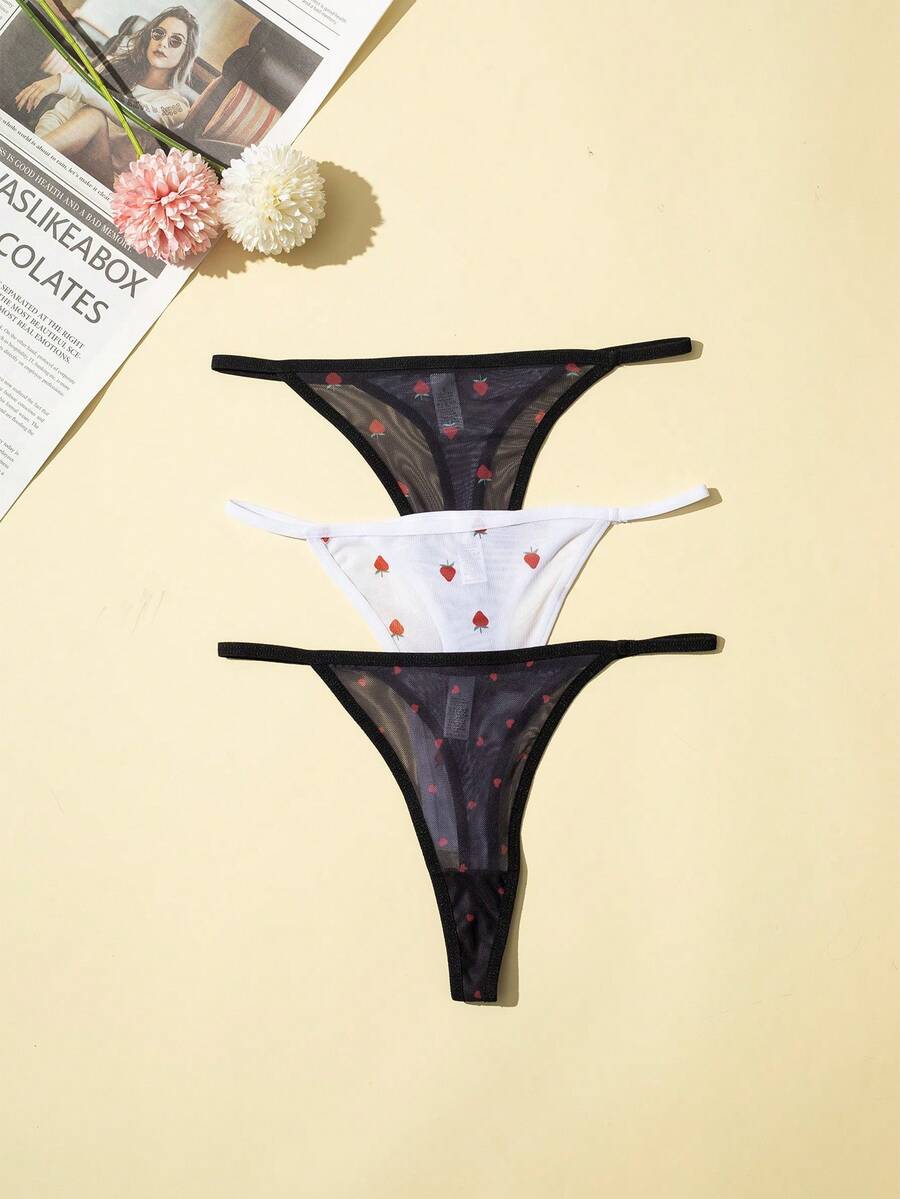 Bộ 3 quần lót nữ, quần bikini ren gợi cảm có nơ, quần lọt khe cạp thấp thoải mái, bộ đồ lót nữ. - Nhiều màu - Xem 1