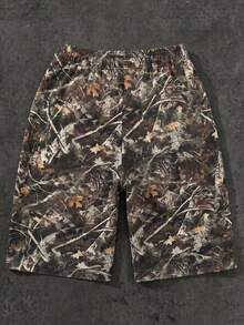 Men's Loose Camo Print Drawstring Waist Casual Street Style Sweatpants - Army Green - View 2