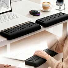 Euuztu 2 PCS L-Shaped Ergonomic Wrist Rest, Foam Desk Elbow Pad With Anti-Slip Base Desk Cushion, Keyboard And Mouse Arm Support, Pain Relief, Computer, Gaming, Office - Xem 2