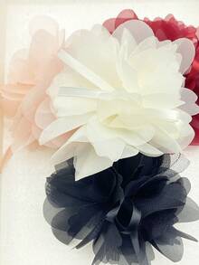 1 pieza Flor decorativa de encaje, accesorio de ropa DIY, zapatos, bolsos, flor decorativa - rosa - Ver 3