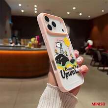 MINISO Snoopy Onward & Upward Étui de téléphone magnétique transparent compatible avec IPhone 17/17 Pro/17 Pro Max/17 Air/16/15/14/13/12/11/X Série Étui IPhone 17 Pro Max Étui IPhone 17 Pro Étui IPhone 17 La petite amie, cadeau idéal pour les fans d'anime - Noir - Voir 2