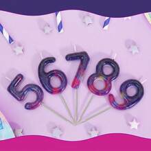 Purple Musical Note Theme Birthday Candles, Musical Notes & Stars Cake Decor, Birthday Decoration, Music Theme Party Supplies, Cake Candles, 0-9 Number Candle Decorations, Cake Topper Number Candles...Suitable For Boys/Girls - Purple Candles - View 4