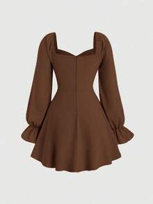 Women Short Dresses - Brown - View 4