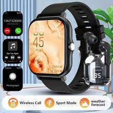 1 Set Smart Watch + Earphones, 1.83" HD Display, Alloy Body, Wireless Calling, Multiple Sports Modes, Sedentary Reminder, Suitable As Gift For Friends And Couples, Compatible With Android And IOS - View 4