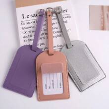 2/3/4/5/6/8Pcs Thickened Wear-Resistant PU Leather Luggage Name Tag With Metal Buckle Reinforced Adjustable Strap Travel Luggage Tag Essential For Business Trips And Checked Baggage, Can Write Information, Boarding Pass, Multiple Colors Available, Random Color - View 10