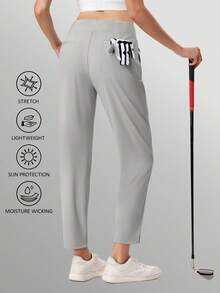 KEFITEVD Women's Golf Pants UPF 50+ High Waisted Stretch 7/8 Ankle Dress Work Casual Slack Summer Travel Pants 5 Pockets - Màu Xám nhạt - Xem 2