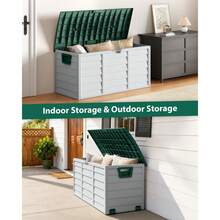 Garden Storage Box 430L Lockable Waterproof Plastic For Tools Cushions Toys 125x56x61.5cm - 290l-dark Green+Grey - View 6
