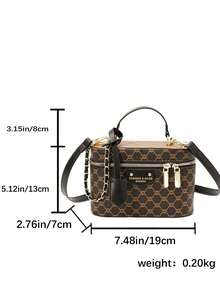 Cosmetic Bag, High-End Printed Box Bag, Women's Shoulder Bucket Bag, Handheld Cosmetic Bag, Fashion Versatile Crossbody Small Bag, Summer New Arrival - Black - View 11