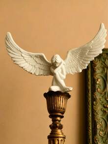 1pc Creative White Handmade Resin Redemption Angel Statue, Suitable For Living Room/Bedroom/Office, Excellent For Consolation/Memorial/Gift, Elegant Modern Art Decor For Garden Home - one-size - View 3